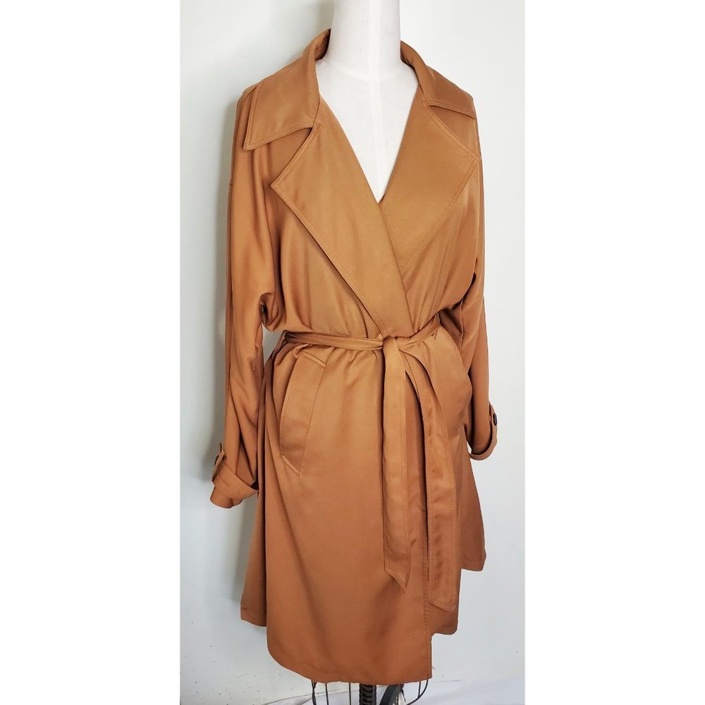 Modern Citizen Womens Cinnamon Brenna Tie-Front Trench Coat S/M - Picture 4 of 10